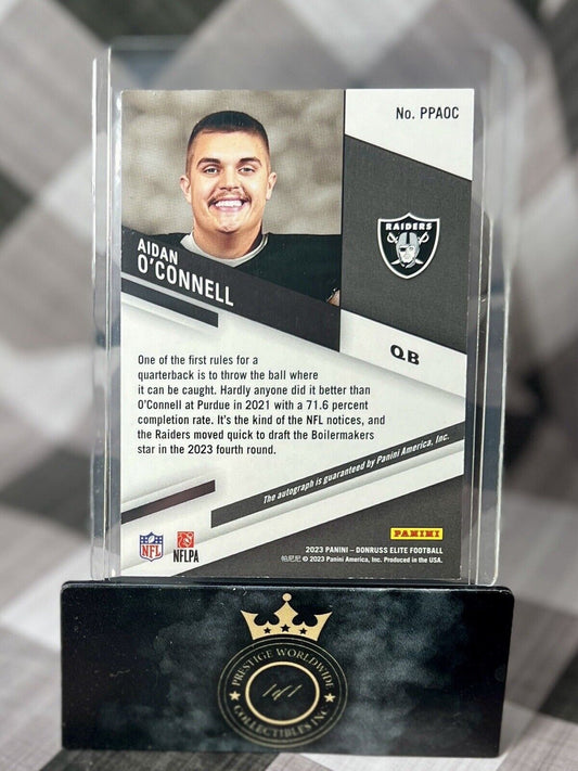 Aidan O'Connell 2023 Donruss Elite Pen Pals Rookie Auto #PPAOC LV Raiders RC SP