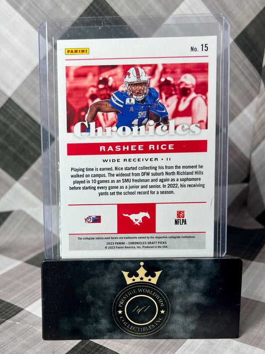 Rashee Rice 2023 Panini Chronicles Draft Picks Rookie #15 Kansas City Chiefs RC