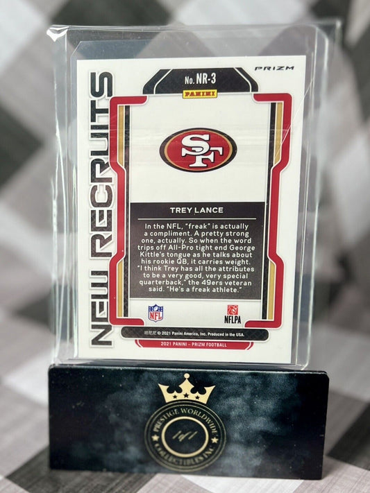 Trey Lance 2021 Prizm New Recruits Green Ice Rookie #NR-3 San Francisco 49ers RC