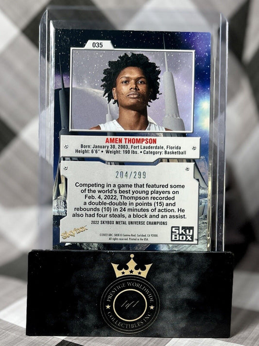 Amen Thompson 2022 Skybox Metal Universe Champions Sparkle /299 #35 HOU Rockets