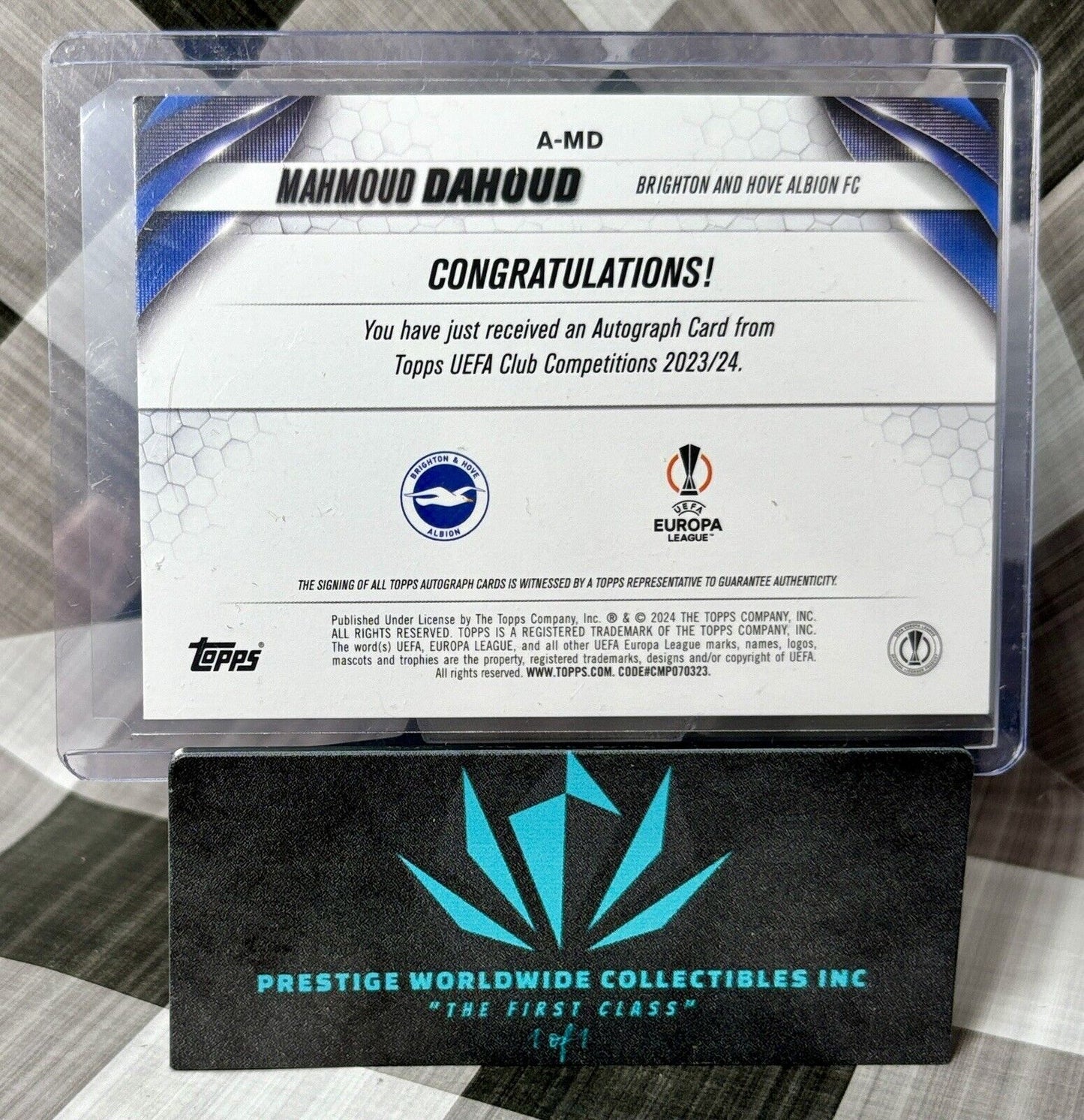 Mahmoud Dahoud 2023 Topps UEFA Club Soccer Auto #A-MD Brighton & Hove Albion