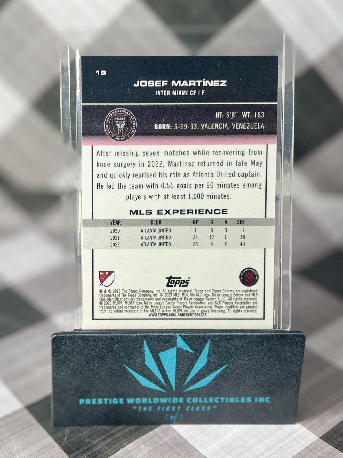 Josef Martinez 2023 Topps Chrome MLS Aqua X-Fractor /125 #19 Inter Miami SP