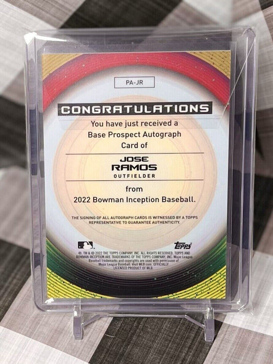 Jose Ramos 2022 Bowman Inception PROSPECT AUTO BLUE #PA-JR - Dodgers SP On Card