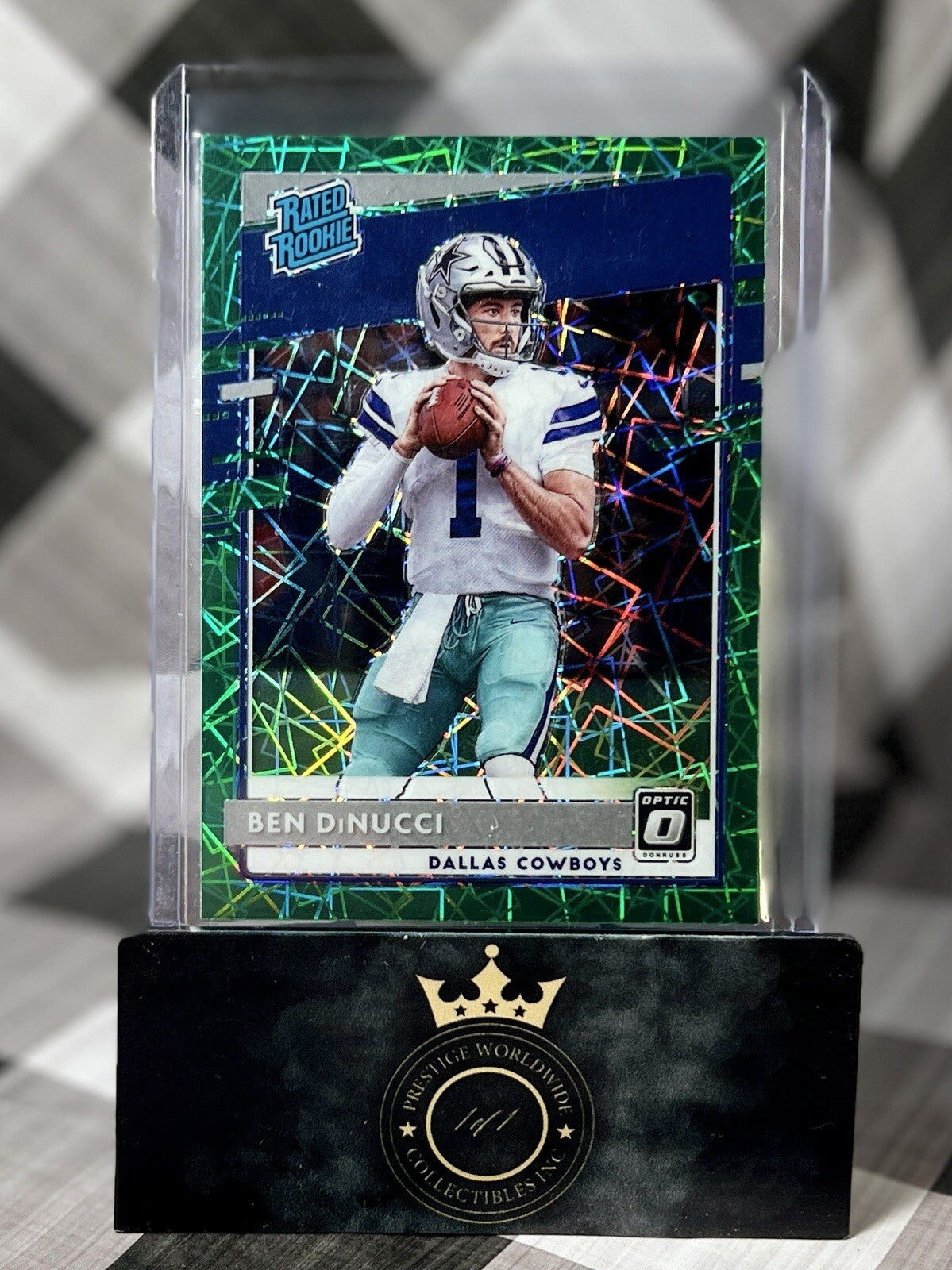 Ben DiNucci 2020 Panini Donruss Optic Rated Rookie Green Velocity #20 Cowboys