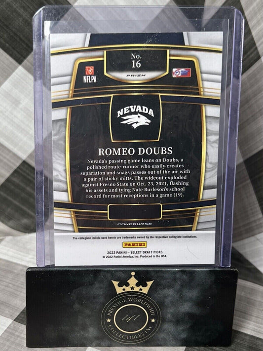 Romeo Doubs 2022 Select Draft Picks Rookie Concourse Red Lazer #16 Nevada GB RC