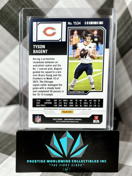 Tyson Bagent 2023 Panini Contenders Rookie Ticket Patch #TS34 Chicago Bears RC