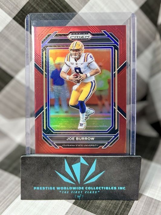 Joe Burrow 2023 Panini Prizm Draft Picks Red SP /299 #52 Bengals & LSU
