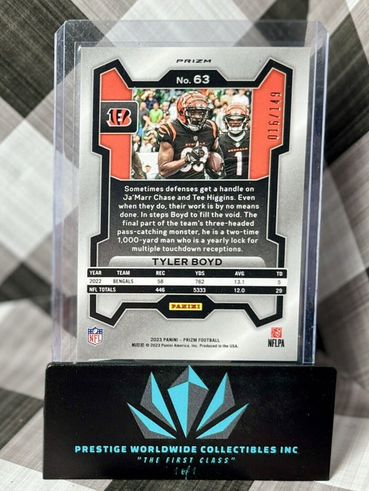 Tyler Boyd 2023 Panini Prizm Red Wave Prizm /149 #63 Cincinnati Bengals & Titans