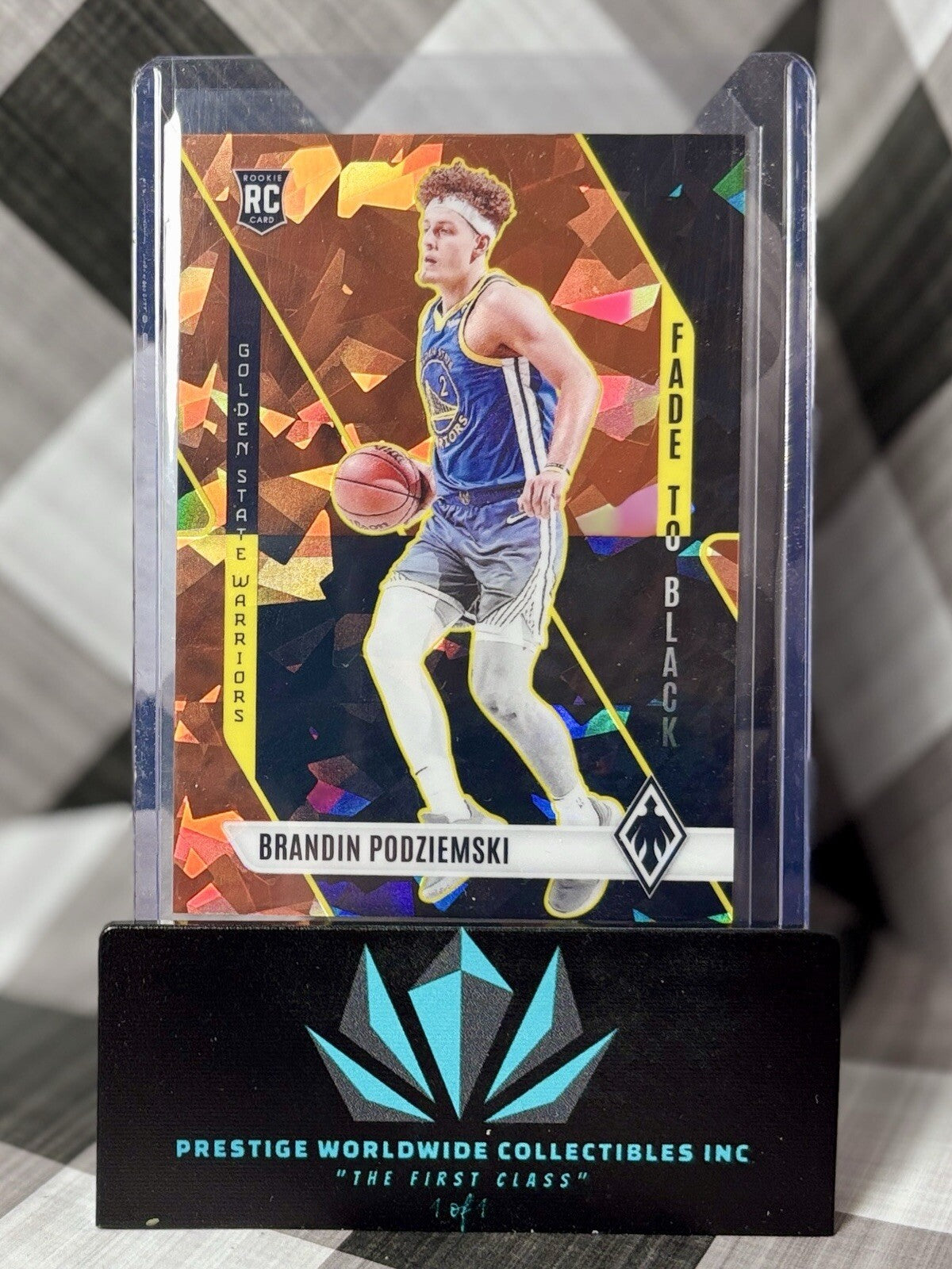 Brandin Podziemski 2023-24 Phoenix Fade to Black Orange Ice Rookie /249 #7 GSW