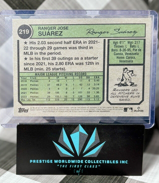 Ranger Suárez 2023 Topps Heritage Red Border #219 Philadelphia Phillies