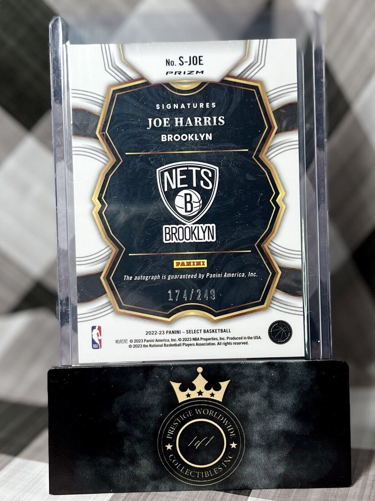 Joe Harris 2022-23 Panini Select Signatures Silver Auto /249 #S-JOE BRK Nets