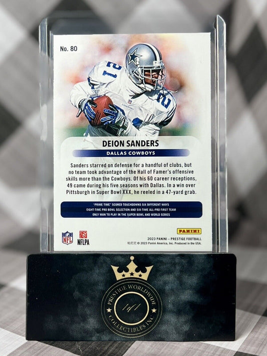 Deion Sanders 2023 Prestige Xtra Points Sunburst #80 Dallas Cowboys HOF SP