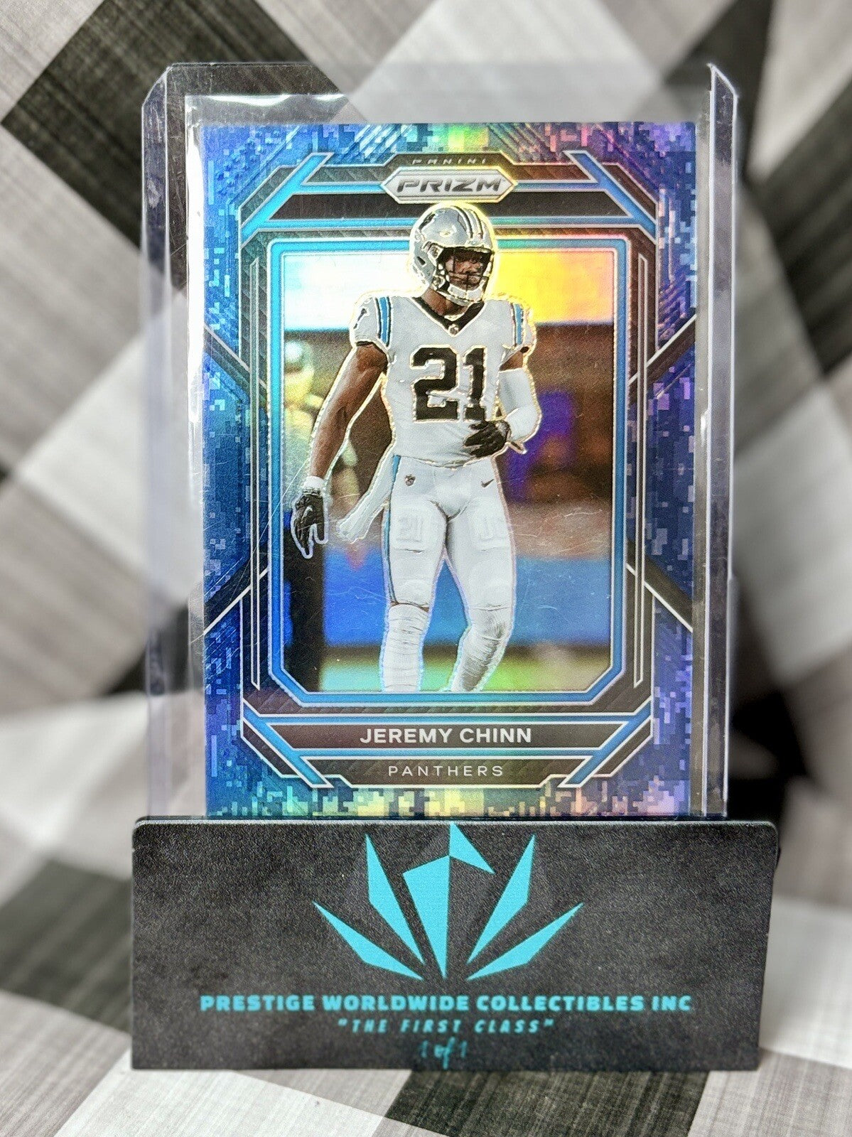 Jeremy Chinn 2022 Panini Prizm Navy Camo Color Match /25 #45 Carolina Panthers