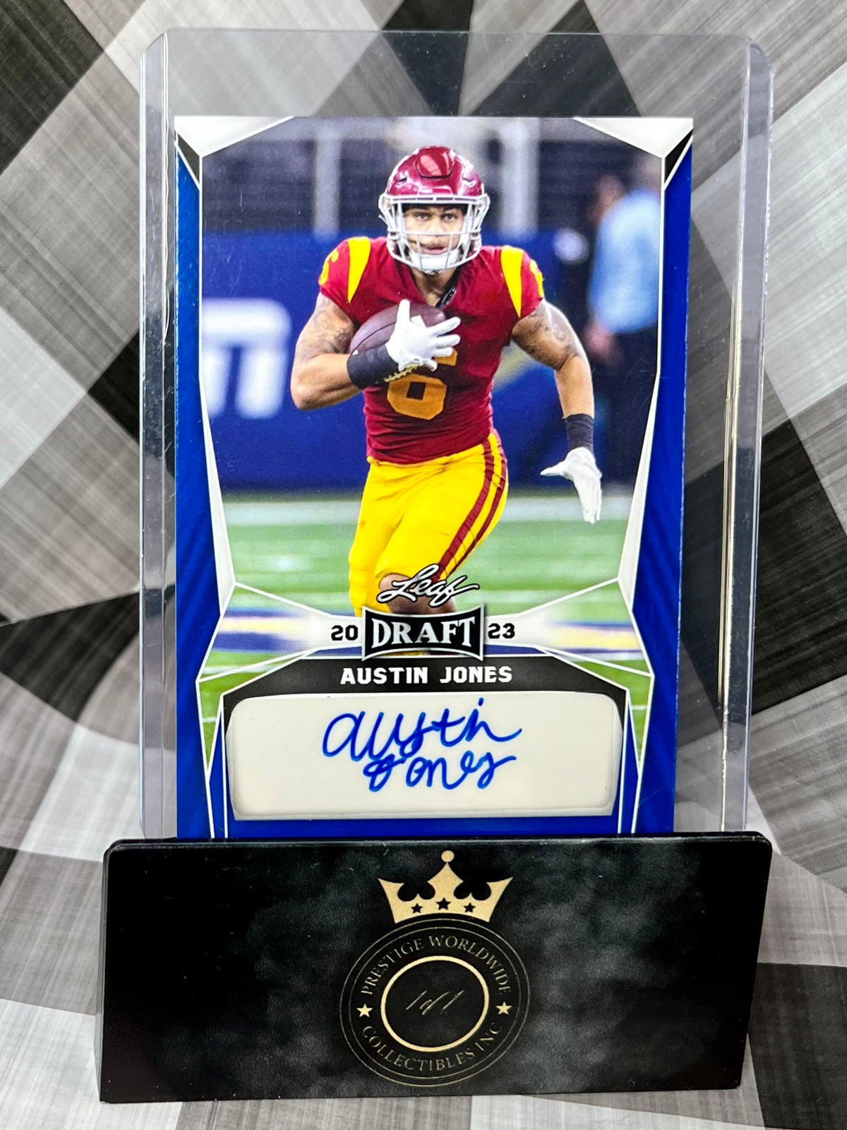 Austin Jones 2023 Leaf Draft Blue Auto #BA-AJ2
