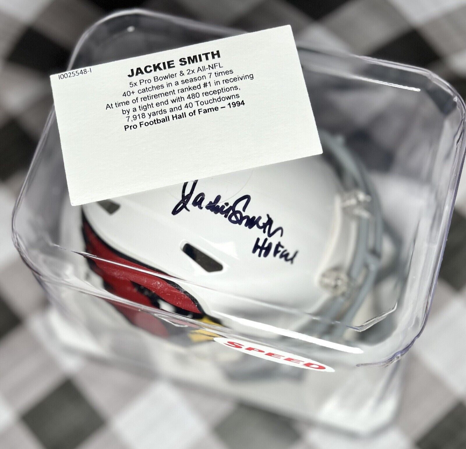 Jackie Smith HOF '94 Speed Mini-Helmet by Riddell - Arizona Cardinals HOF