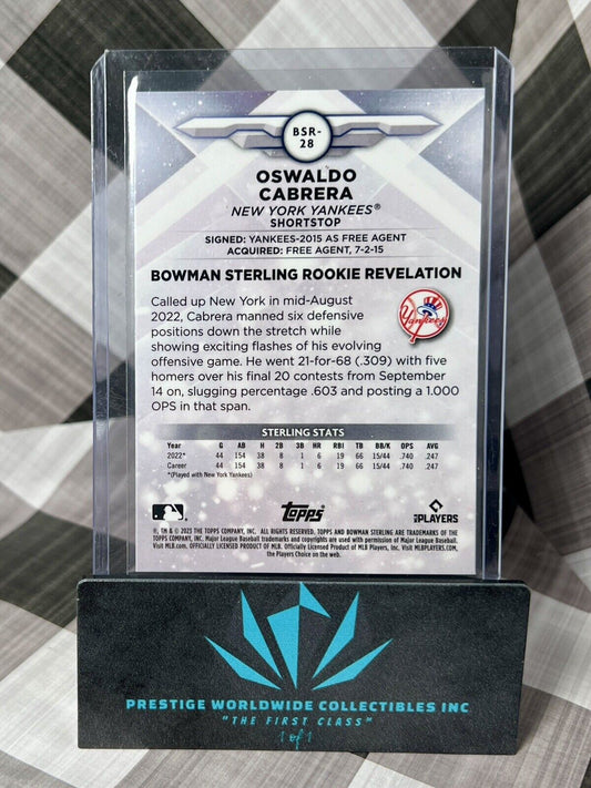 Oswaldo Cabrera 2023 Bowman Sterling Rookie Revelation #BSR-28 NY Yankees RC