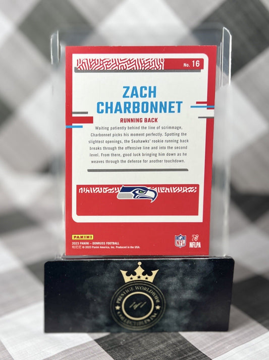 Zach Charbonnet 2023 Panini Donruss The Rookies #16 Seattle Seahawks RC