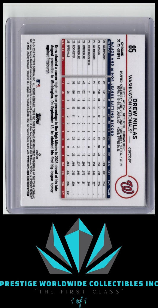 Drew Millas 2024 Topps Chrome Sepia Refractor #85 Washington Nationals