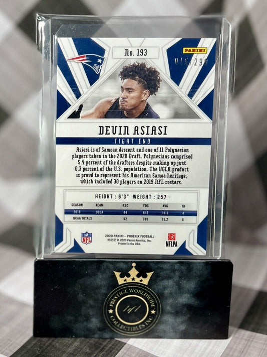 Devin Asiasi 2020 Panini Phoenix Red Rookie /299 #193 New England Patriots RC