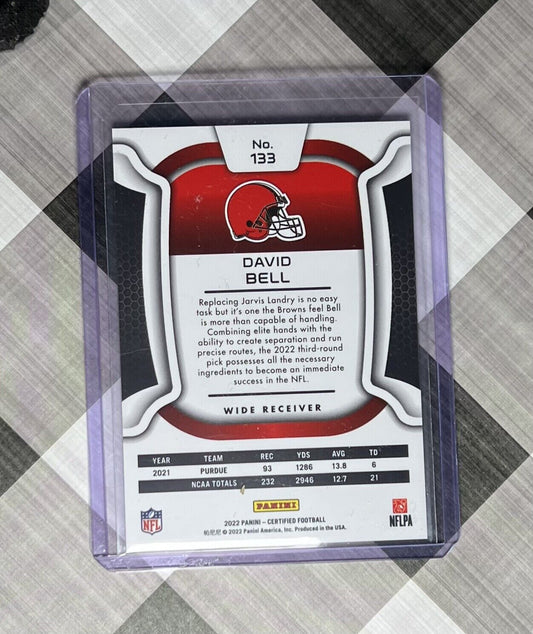 2022 Panini Certified David Bell Rookie #'d /149 Orange Mirror Cleveland Browns