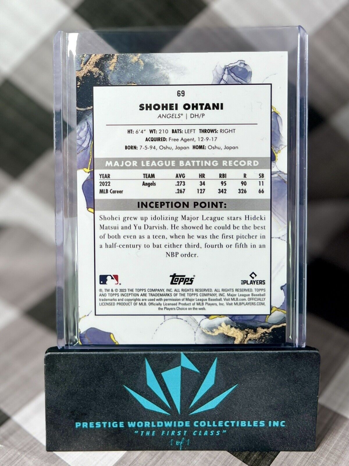 Shohei Ohtani 2023 Topps Inception Green Parallel #69 LA Angels & LA Dodgers