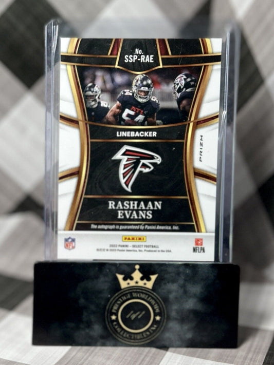 Rashaan Evans 2022 Panini Select NFL Football SSP AUTO #SSP-RAE Atlanta Falcons