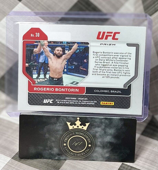 Rogerio Bontorin 2022 Panini Prizm UFC Exclusive Pink Cracked Ice Rookie #30 MMA