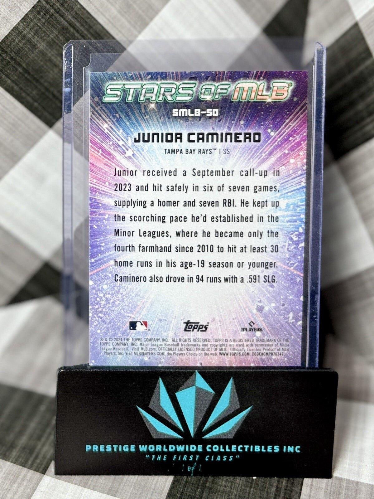 Junior Caminero 2024 Topps Series 2 Stars Of MLB Rookie #SMLB-50 Tampa Bay Rays