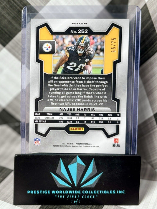 Najee Harris 2023 Prizm Green Scope /75 #252 Pittsburgh Steelers SP