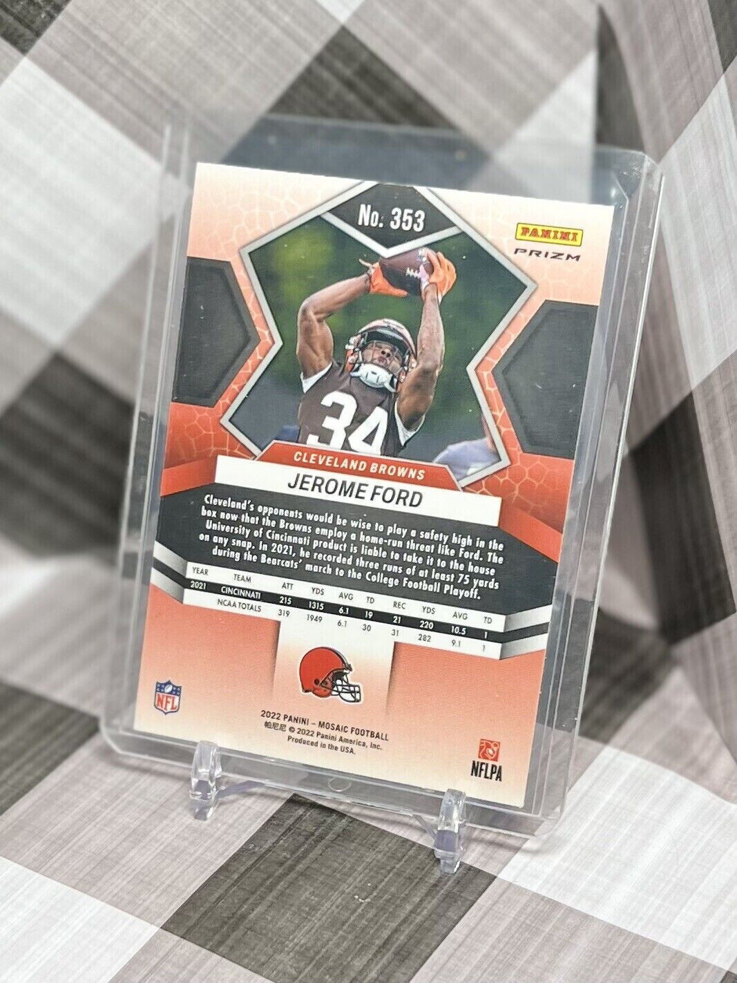 Jerome Ford 2022 Mosaic NFL Camo Pink Mosaic Rookie #353 - Cleveland Browns RC