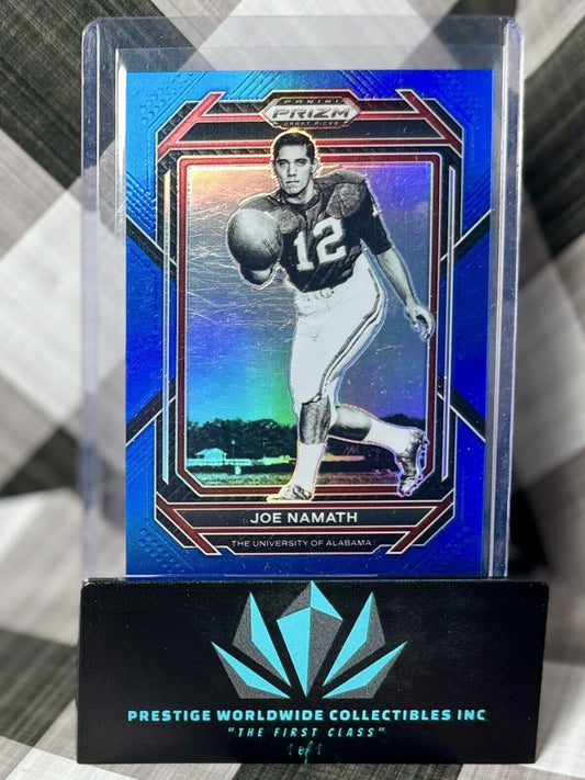 Joe Namath 2023 Panini Prizm Draft Picks Blue /199 #55 Alabama & New York Jets