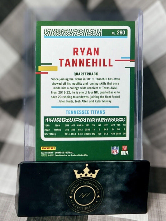 Ryan Tannehill 2023 Donruss Purple Prizm Stat Line /65 #290 Tennessee Titans SP