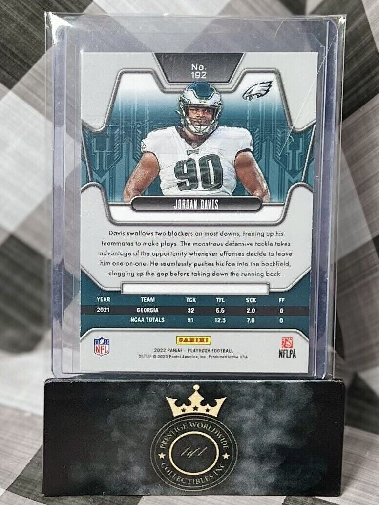 Jordan Davis 2022 Panini Playbook Blue Mosaic #192 - Philadelphia Eagles SP