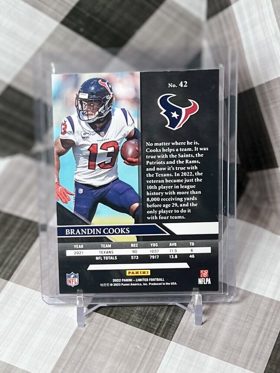 ๐๐ฅ๐ค BRANDIN COOKS 2022 Panini Limited Base #42 - HOUSTON TEXANS ๐ค ๐๐ฅ