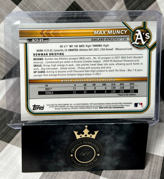 Max Muncy 2022 Bowman Chrome 1st Mojo Refractor #BCP-89