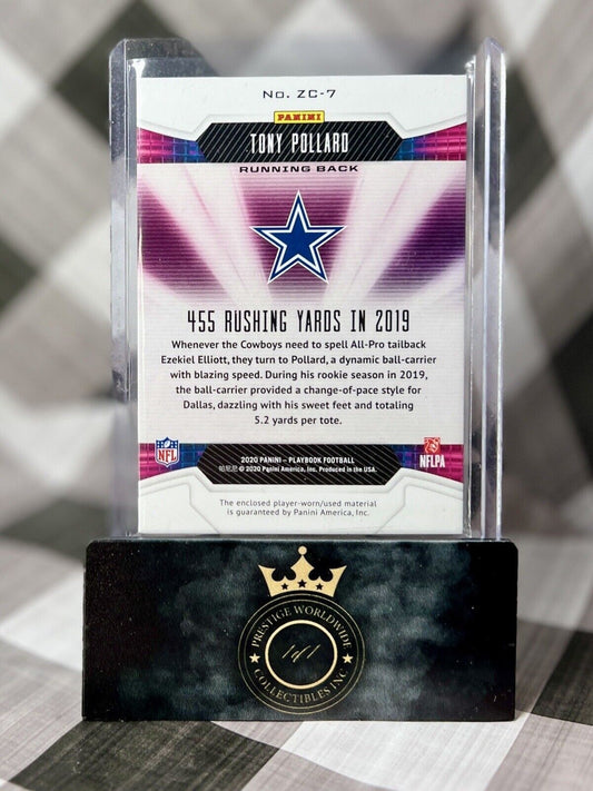 Tony Pollard 2020 Playbook Zoning Commission Patch Relic #ZC-7 Dallas Cowboys SP
