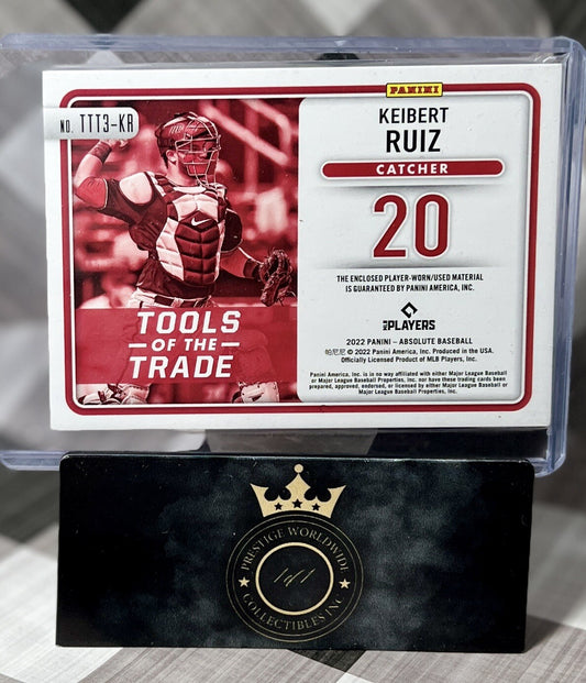 2022 ABSOLUTE TOOLS OF THE TRADE TRIPLE PATCH RED SP KEIBERT RUIZ NATIONALS /49