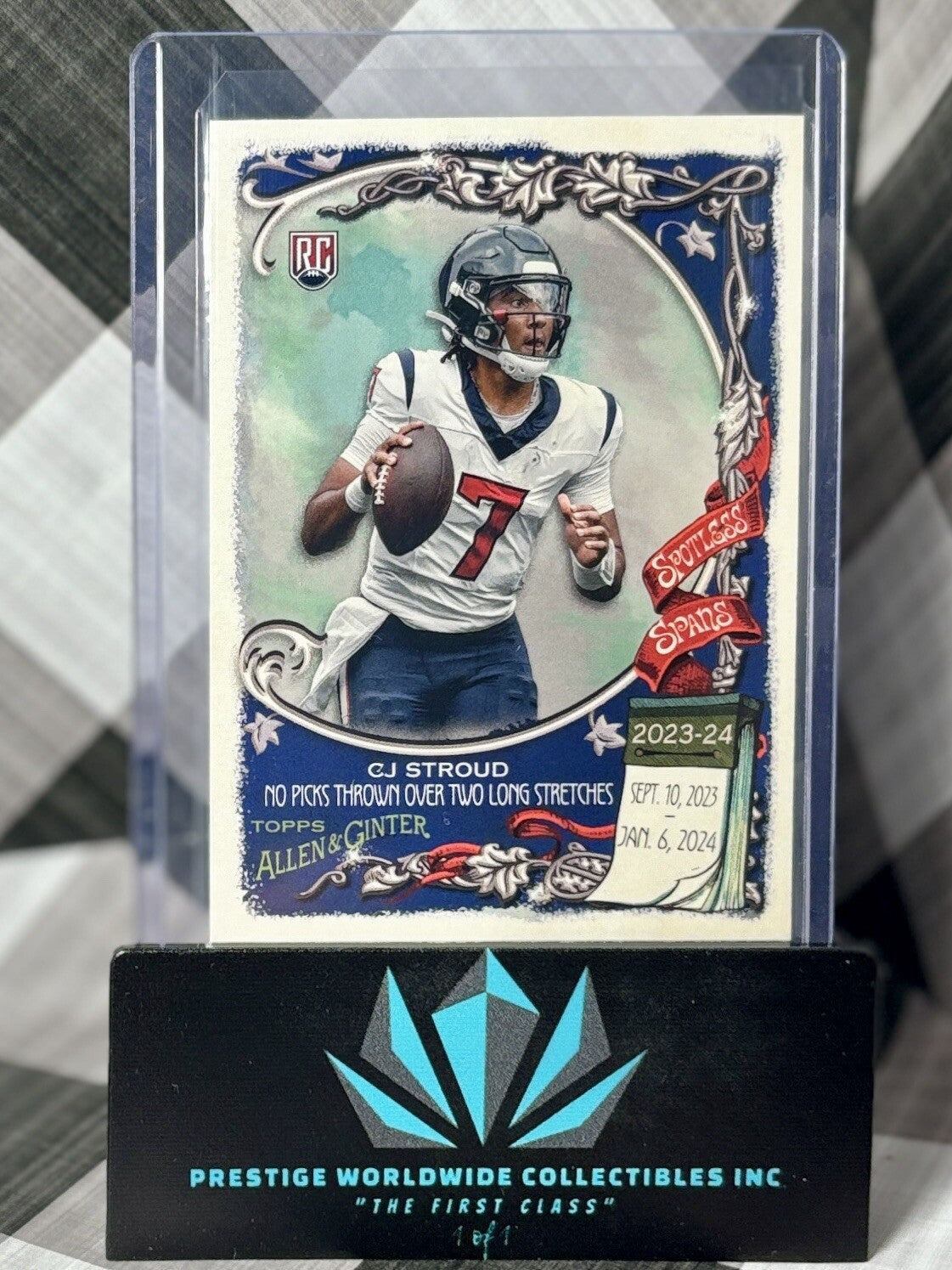 CJ Stroud 2023 Topps Composite A&G Spotless Spans Rookie #SS-25 Houston Texans