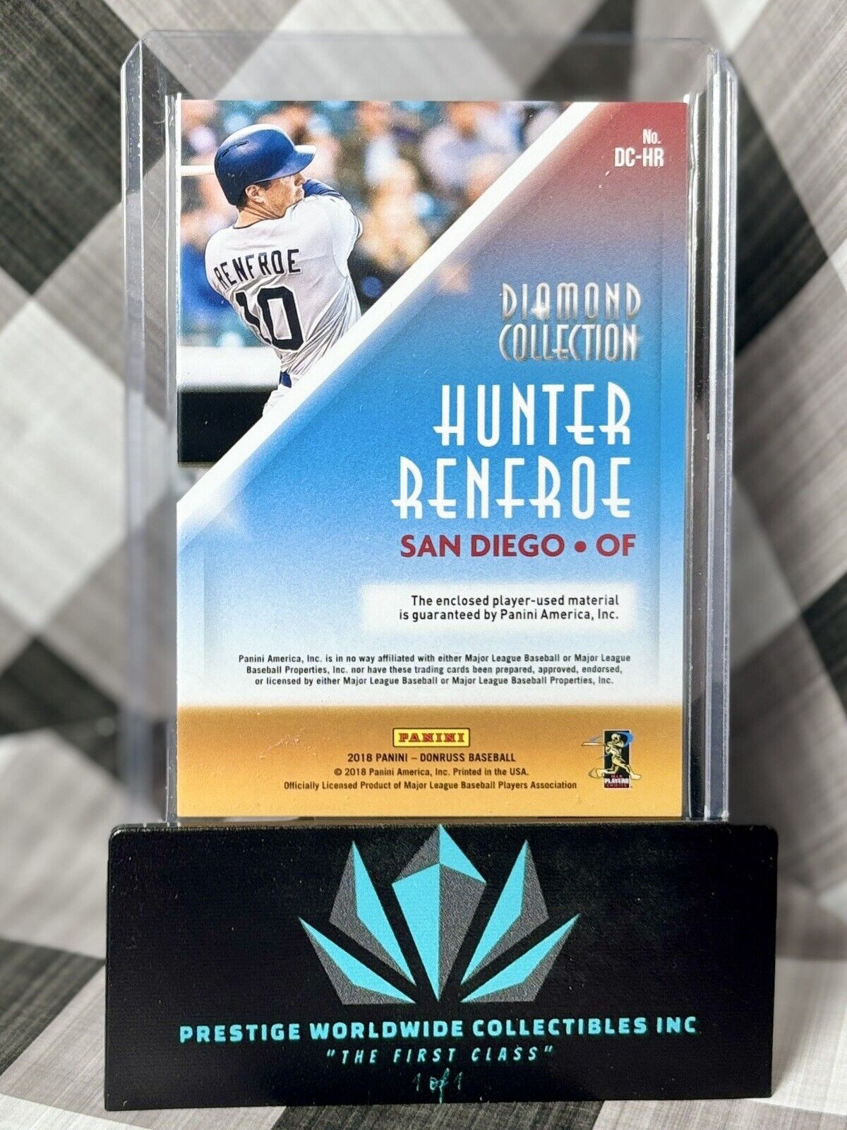 Hunter Renfroe 2018 Panini Donruss Diamond Collection Jersey Patch #DC-HR Padres