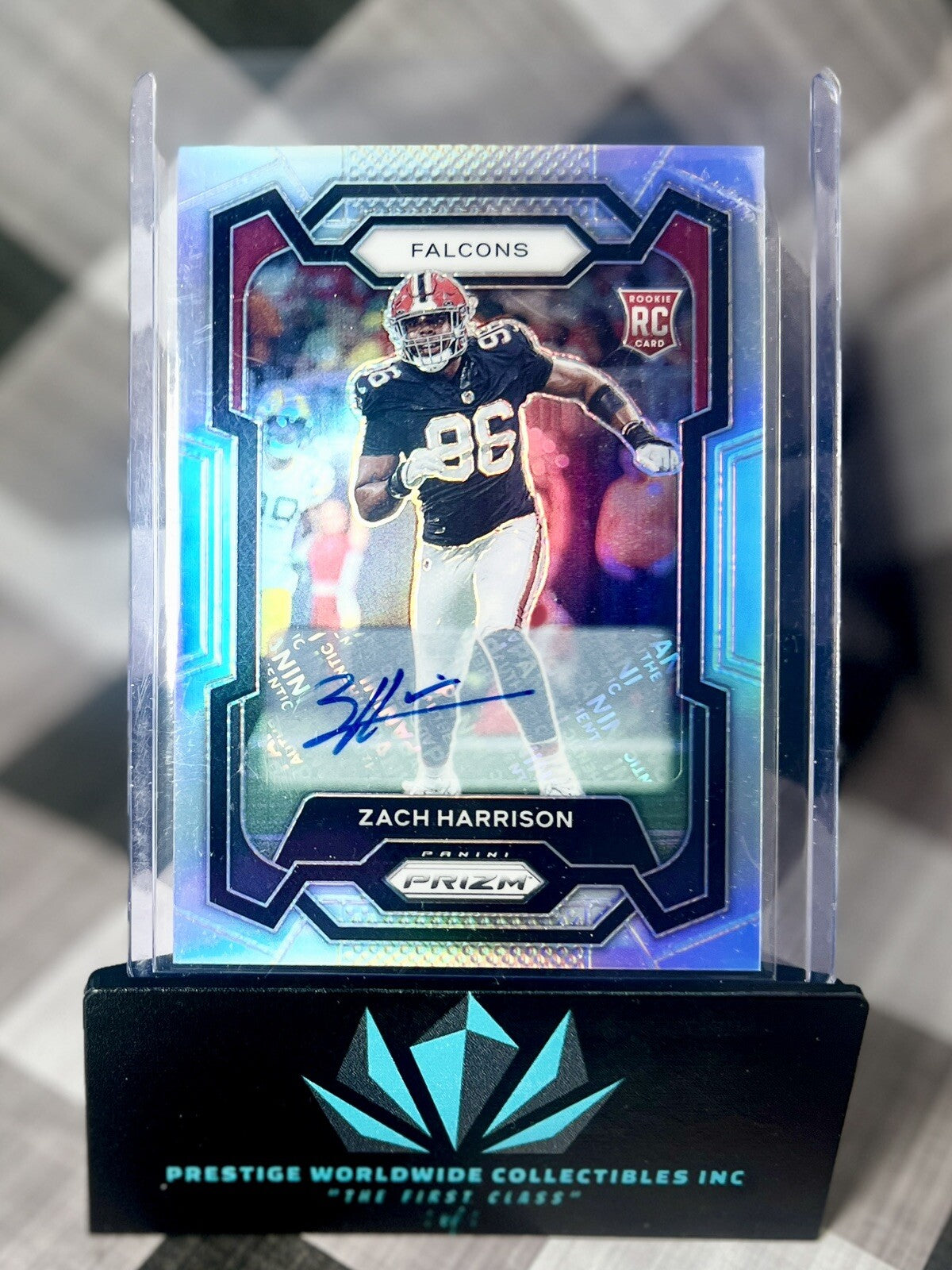 Zach Harrison 2023 Panini Prizm Silver Prizm Auto Rookie #306 Atlanta Falcons RC