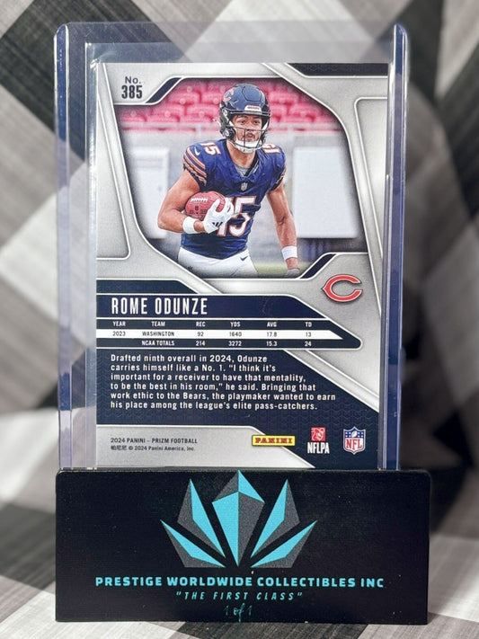 Rome Odunze 2024 Panini Prizm Rookie Base #385 Chicago Bears RC