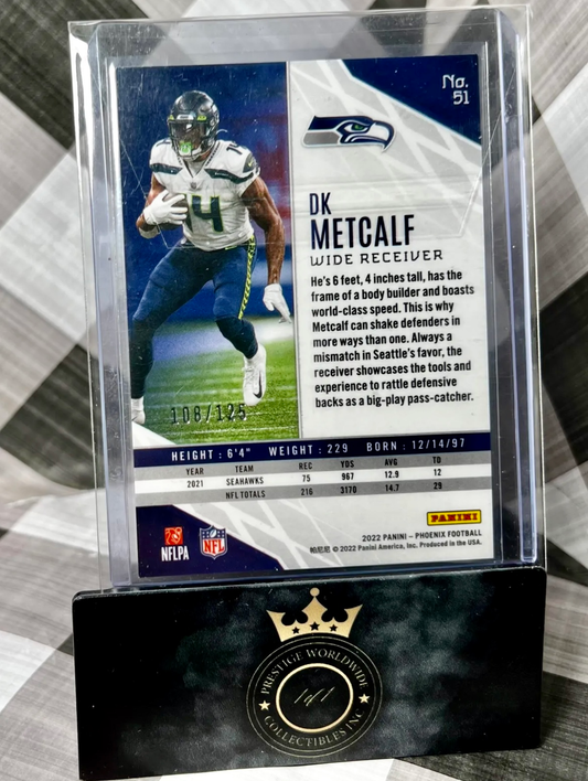 DK Metcalf 2022 Phoenix Red Laser /125 #51 - SEA Seahawks