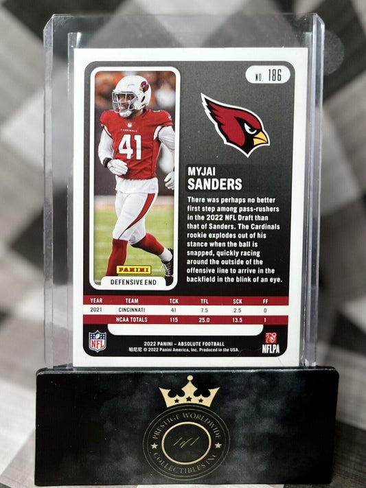 MYJAI SANDERS 2022 Absolute NFL Rookie Orange Spectrum /75 #186 Cardinals RC