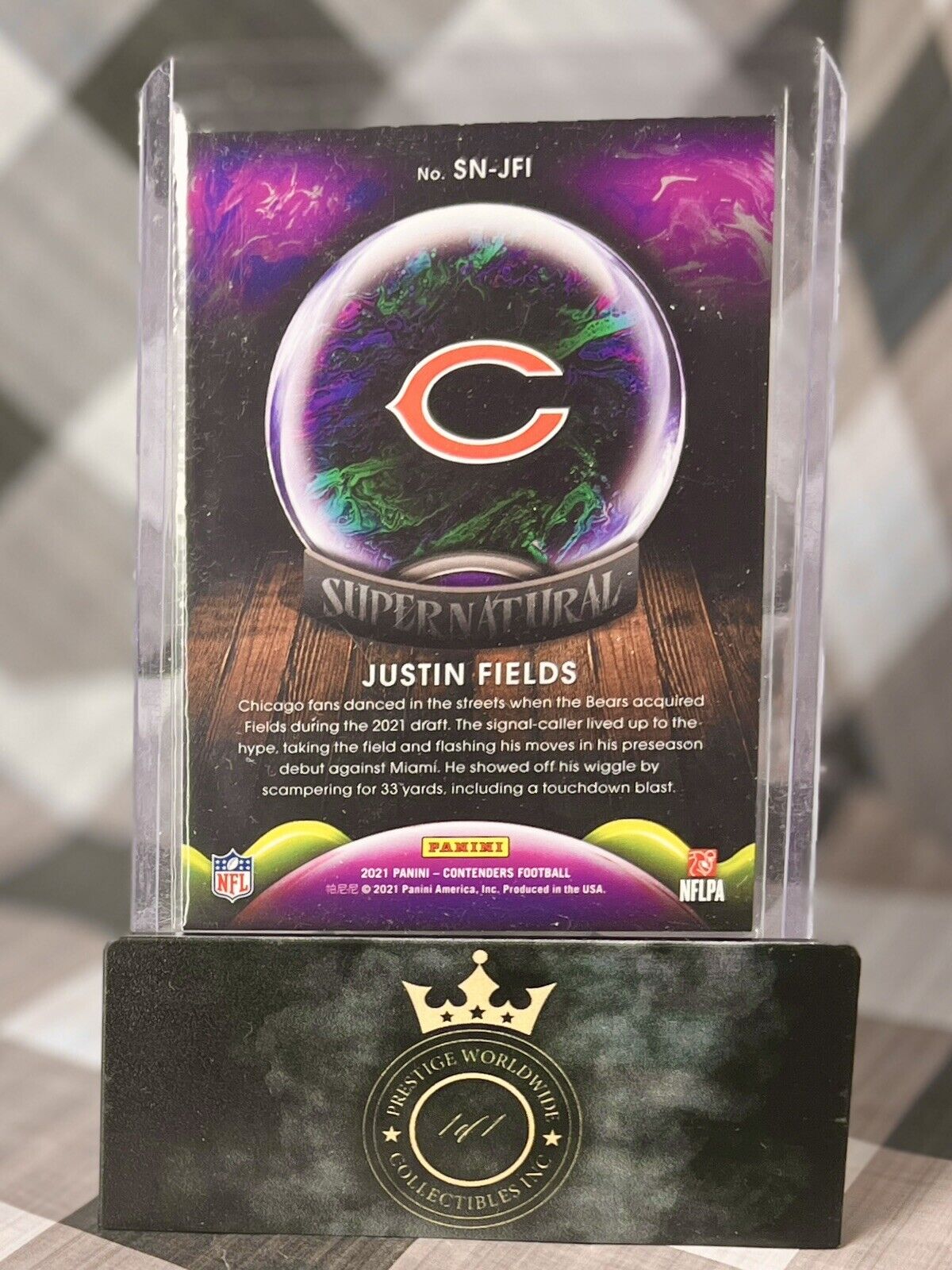 Justin Fields 2021 Panini Contenders Supernatural Rookie #SN-JFI CHI Bears RC