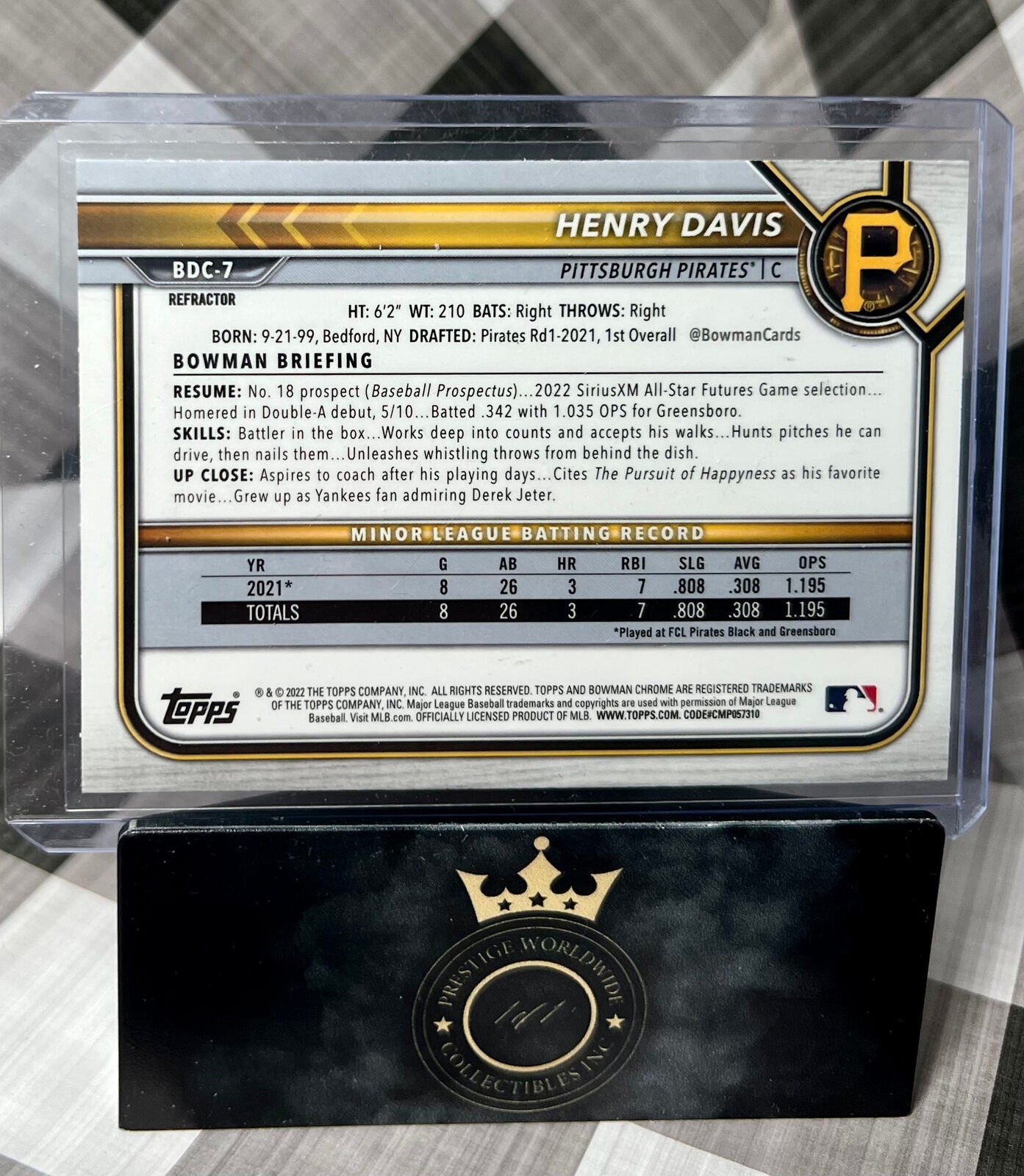 Henry Davis 2022 Bowman Chrome Refractor #BDC-7