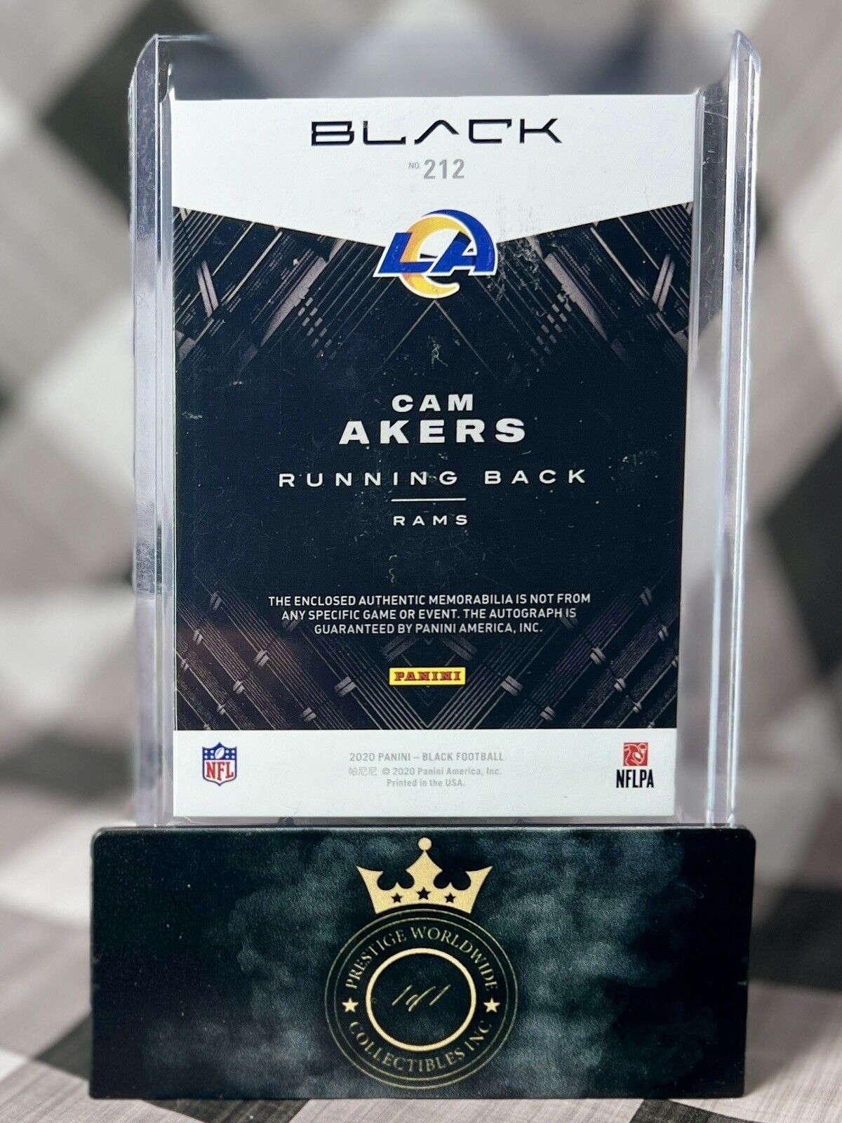 Cam Akers 2020 Panini Black Rookie Patch Auto /50 #213 LA Rams RC