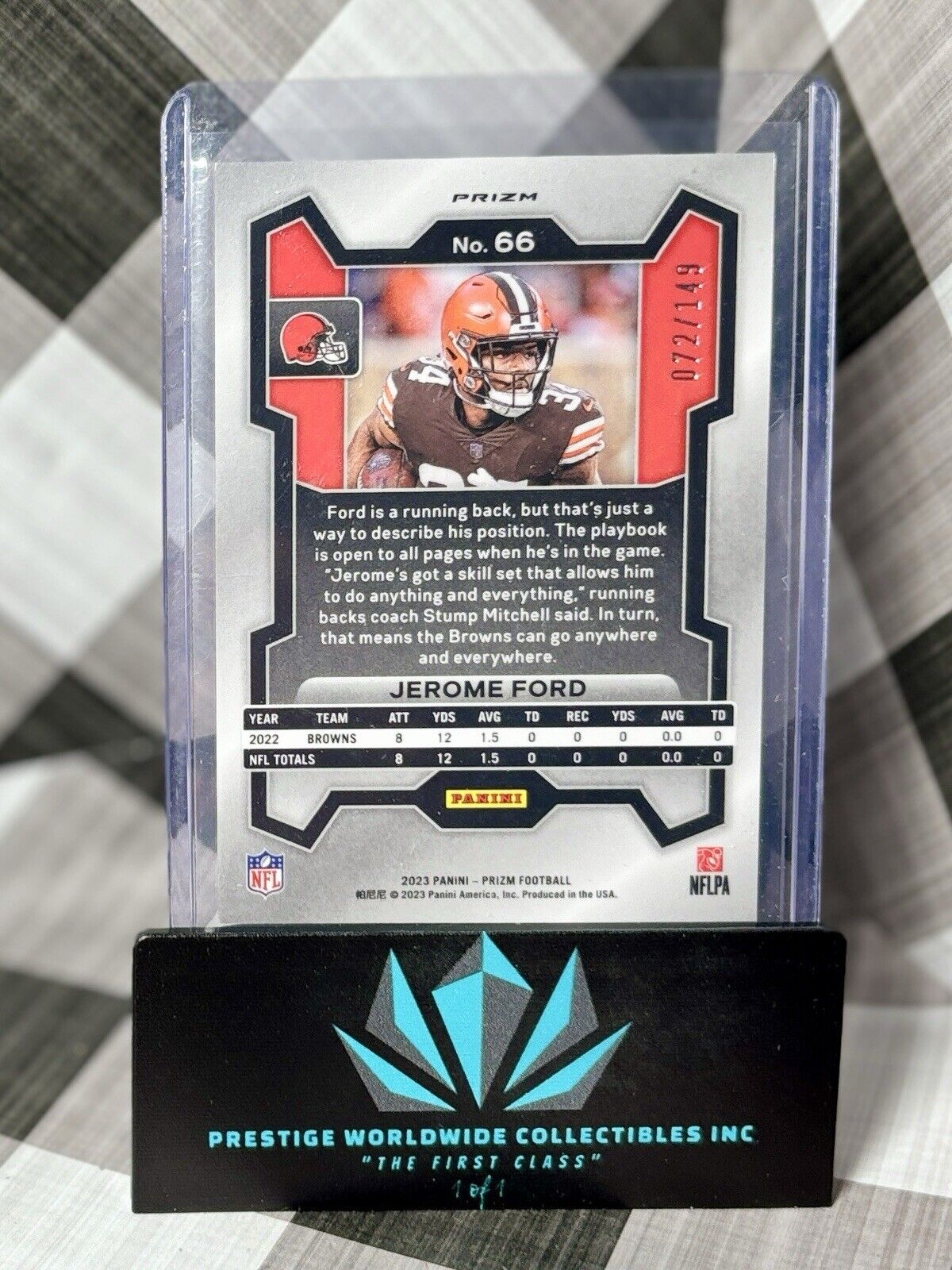 Jerome Ford 2023 Panini Prizm Red Wave Prizm /149 #66 Cleveland Browns