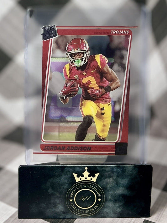 Jordan Addison 2023 Chronicles Donruss Clearly Draft Picks Rated Rookie #42 MIN