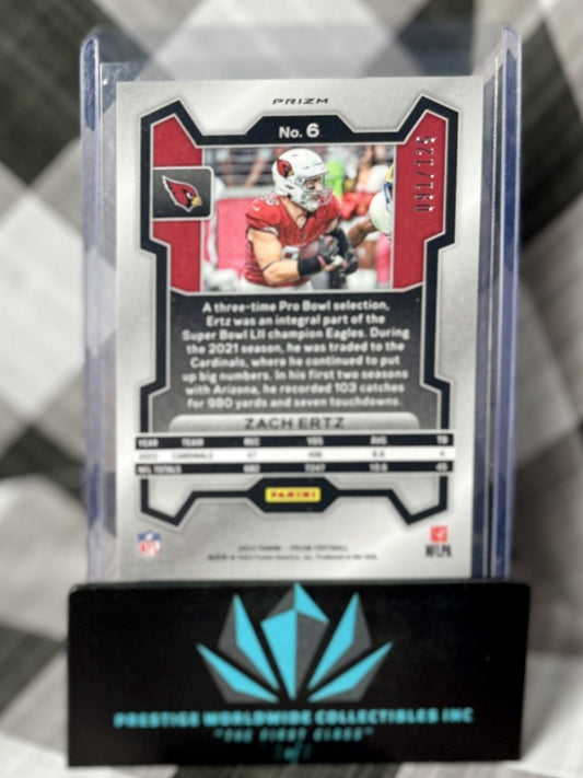 Zach Ertz 2023 Panini Prizm Purple Prizm /125 #6 Arizona Cardinals & Eagles