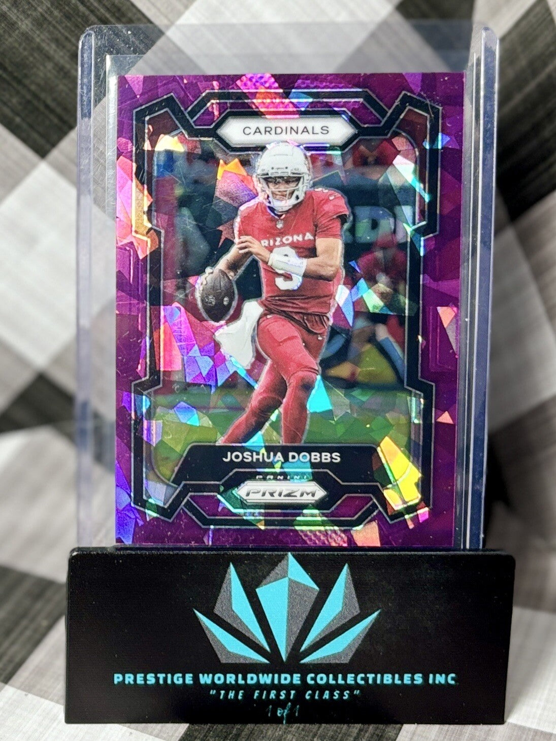 Joshua Dobbs 2023 Prizm Purple Cracked Ice /225 #3 Arizona Cardinals SP